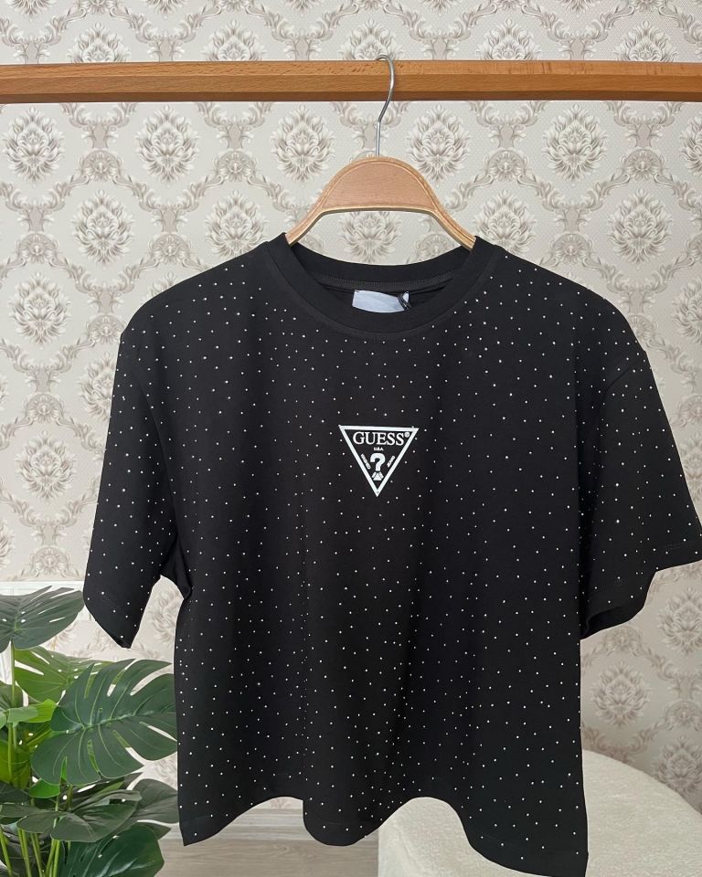 Siyah Taşlı Tshirt
